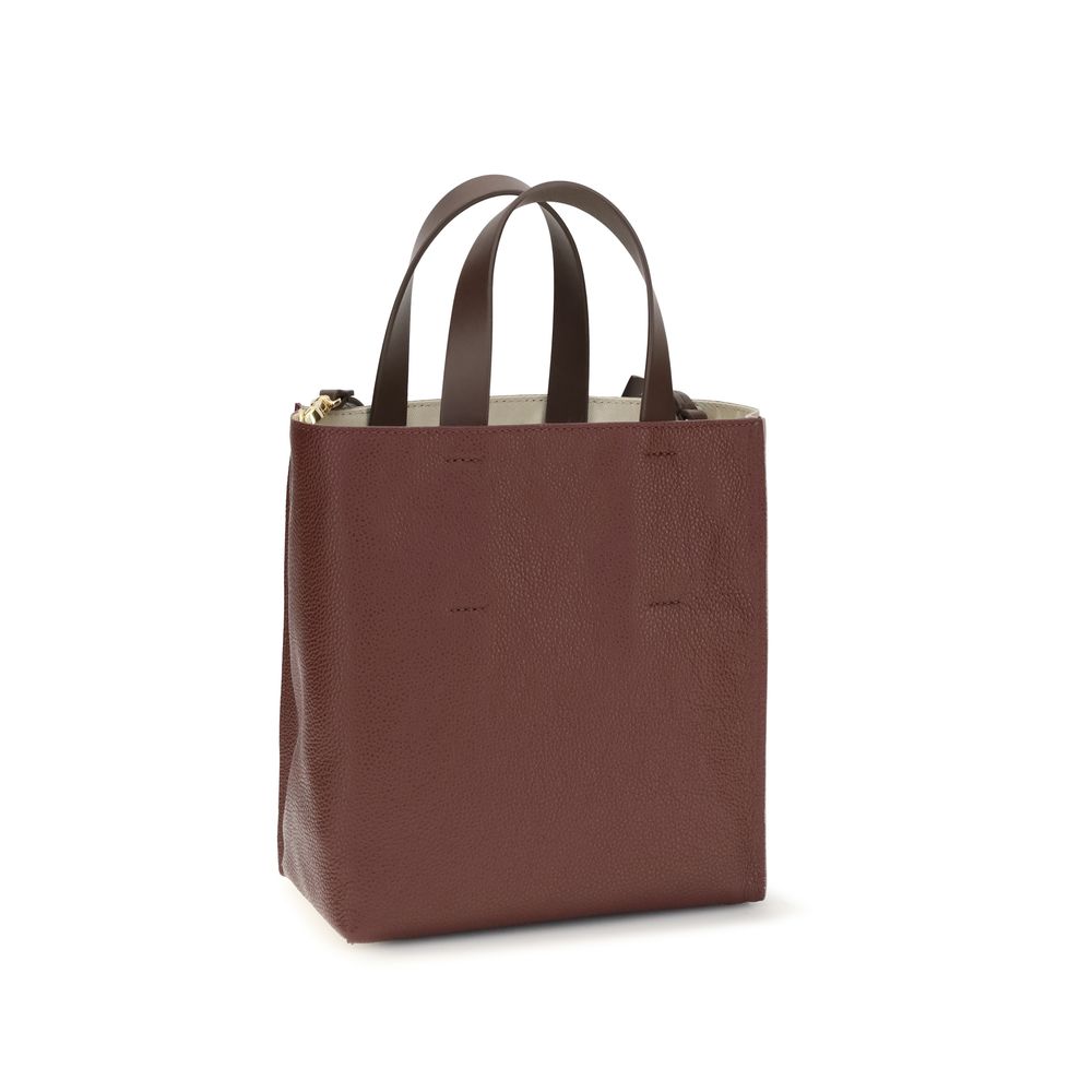 Marni 100% Calf Leather Bos Taurus mini bag in beige — view 3
