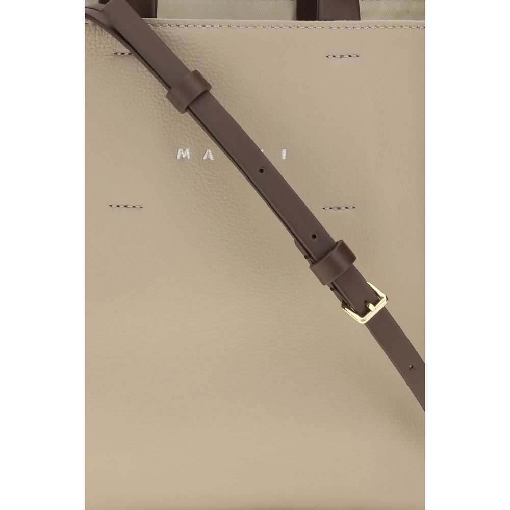 Marni 100% Calf Leather Bos Taurus mini bag in beige — view 4