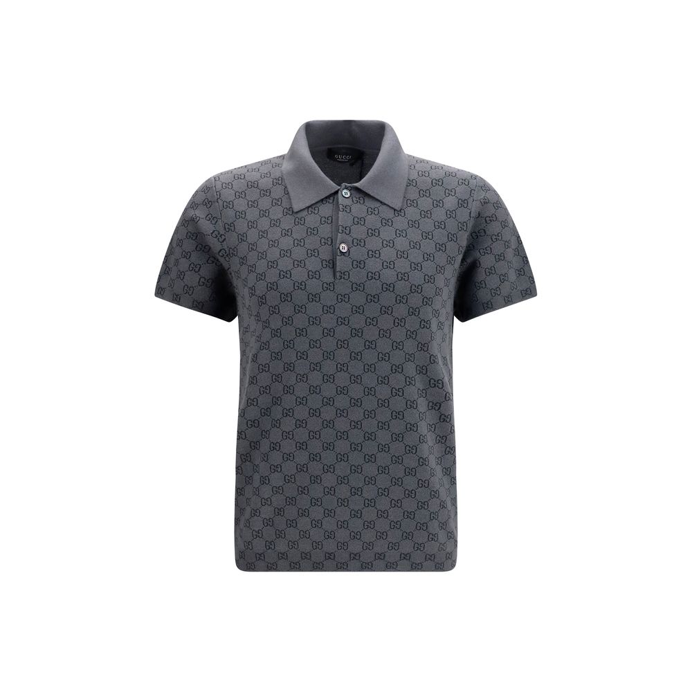 Gucci 51% Wool Ovis Aries polo shirt in gray