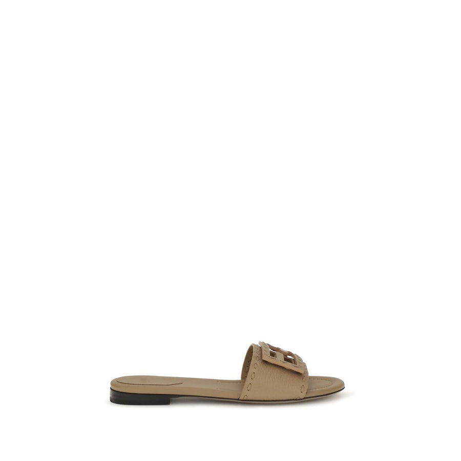 Fendi 100% Calf Leather Bos Taurus sandal in beige