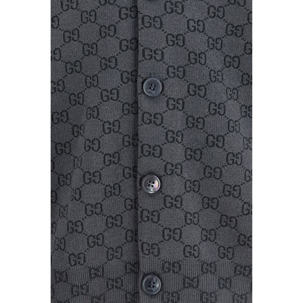 Gucci 51% Wool Ovis Aries cardigan in gray — view 3