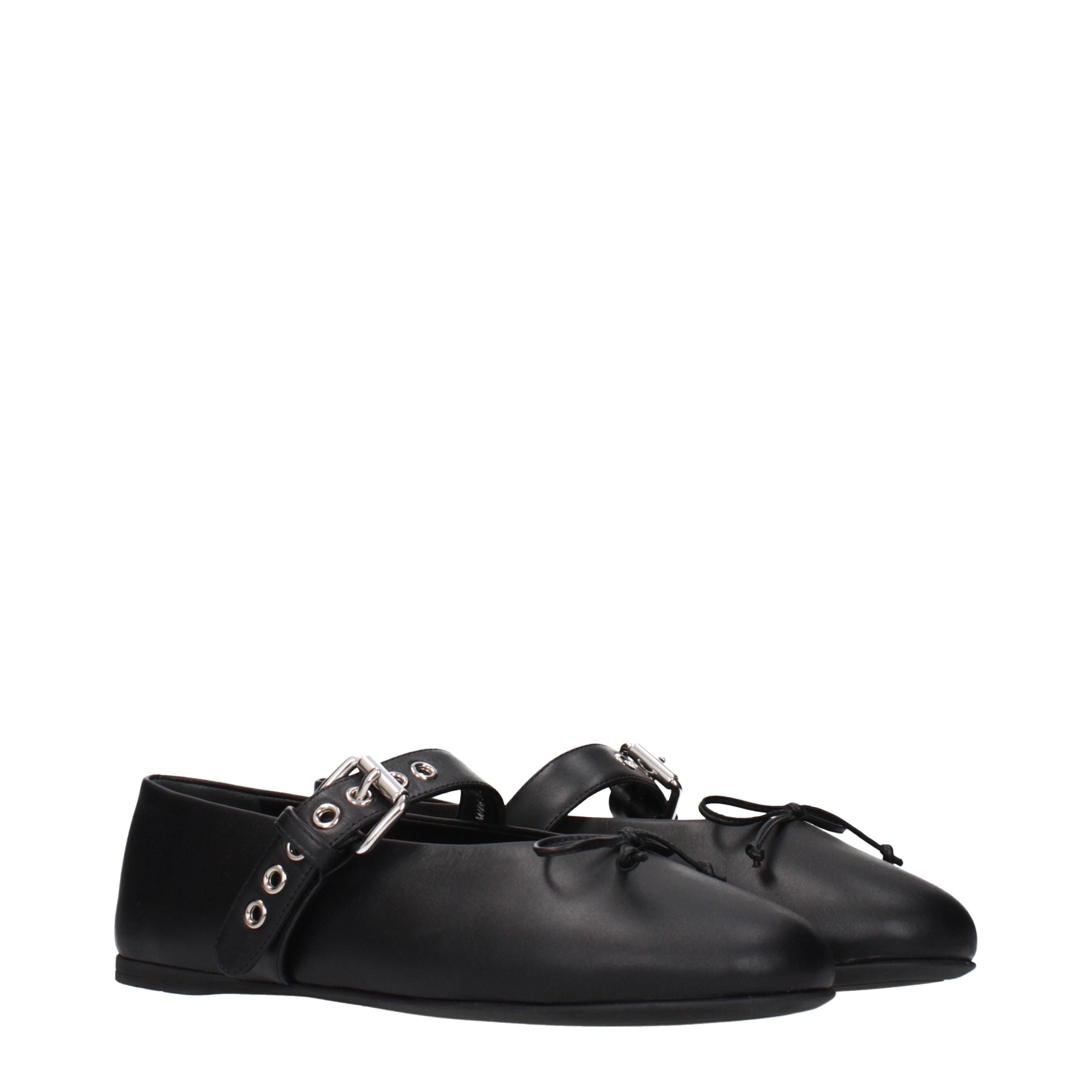 Miu Miu Leather flat in black — view 2