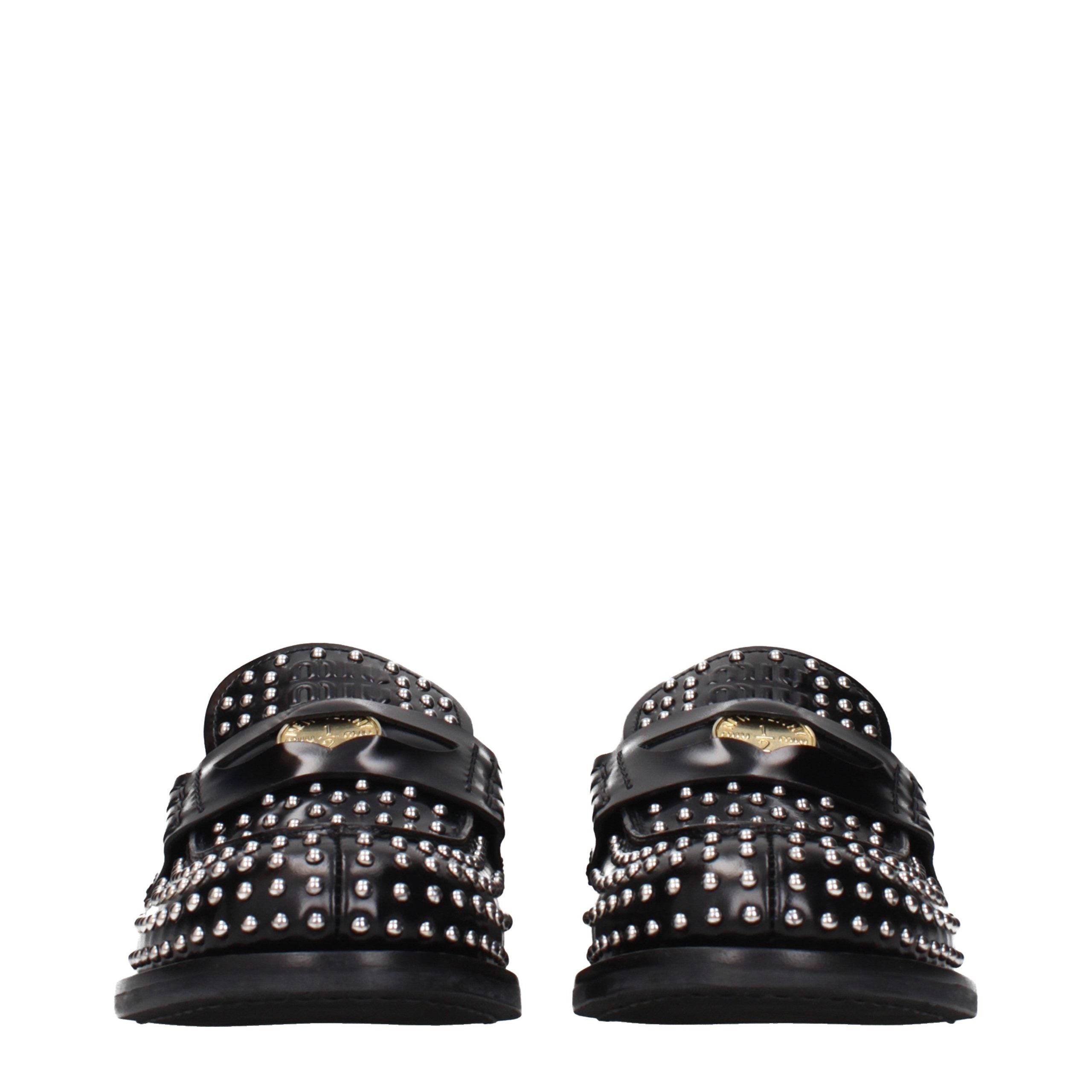 Miu Miu Leather loafer in black — view 3