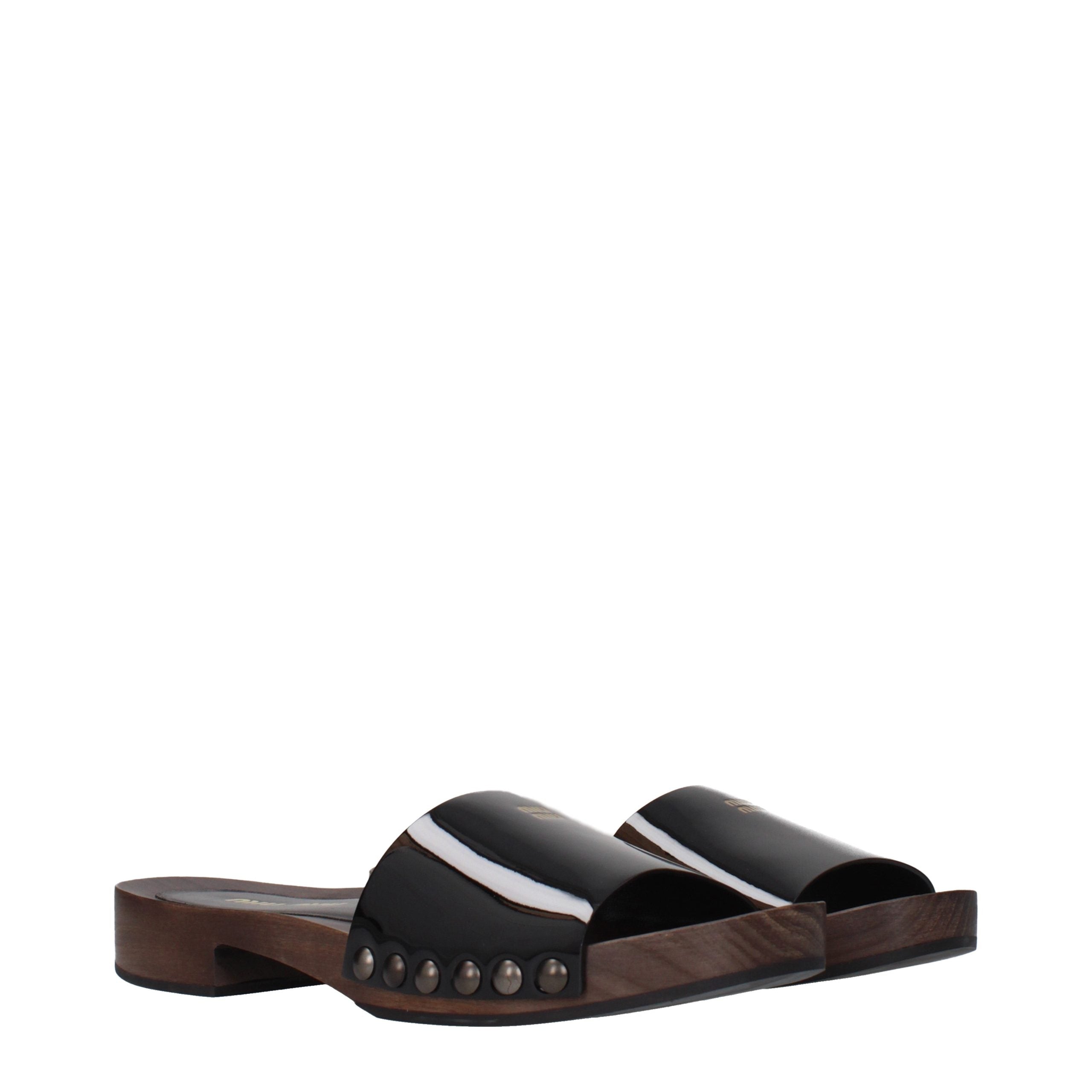 Miu Miu Patent leather slipper in black — view 2