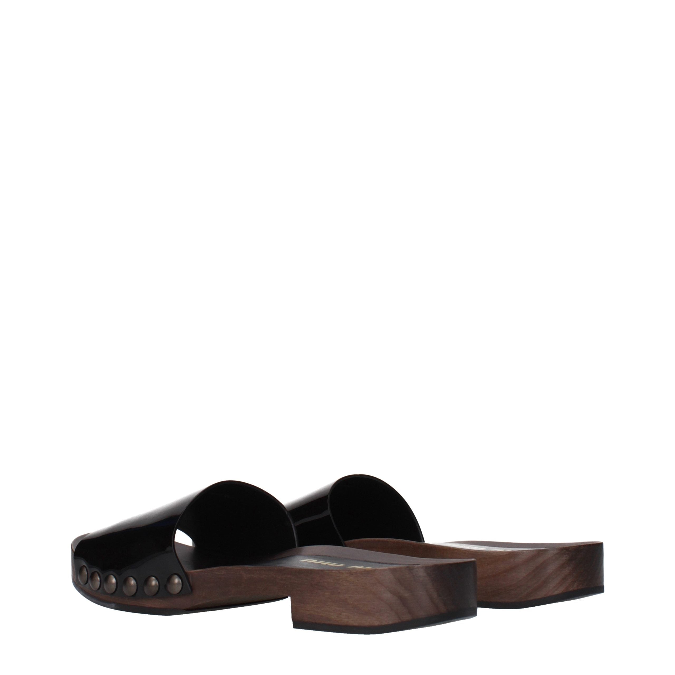 Miu Miu Patent leather slipper in black — view 4