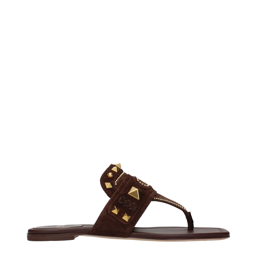 Valentino Garavani Suede sandal in brown