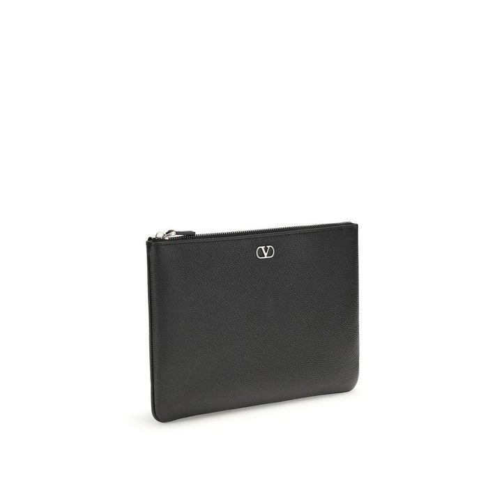 Valentino Garavani 100% Calf Leather Bos Taurus card case in black — view 2