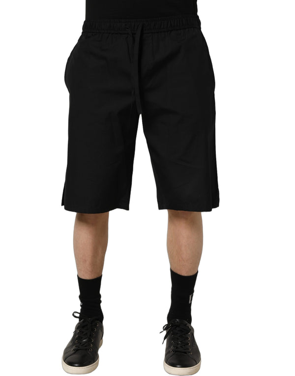 Dolce & Gabbana 100% Cotton bermuda shorts in black