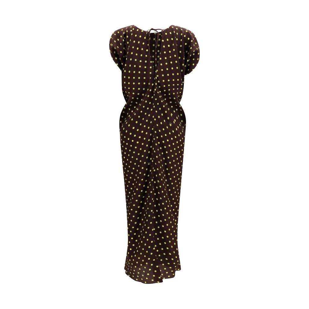 Marni 53% Silk 47% Nylon dress in brown — view 2