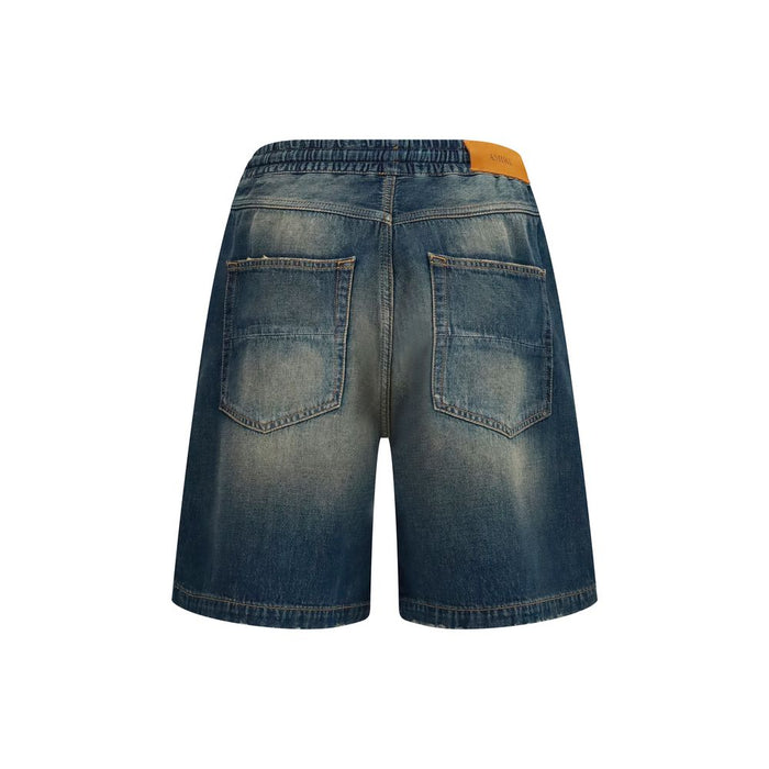 Amiri 100% Cotton bermuda shorts in blue — view 2
