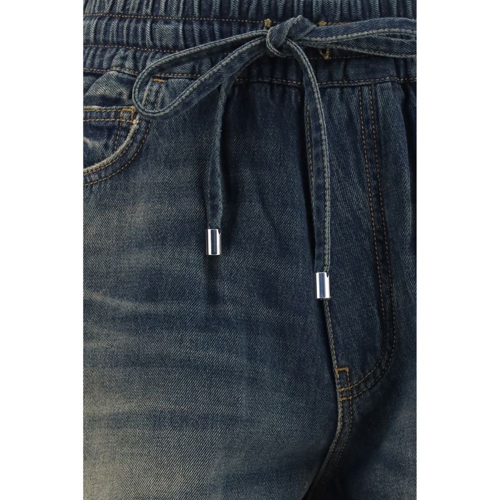 Amiri 100% Cotton bermuda shorts in blue — view 3