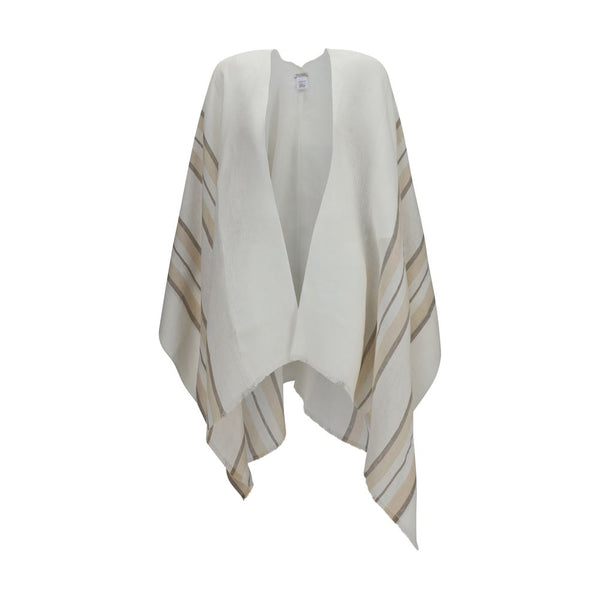 Brunello Cucinelli 96% Linen poncho in beige