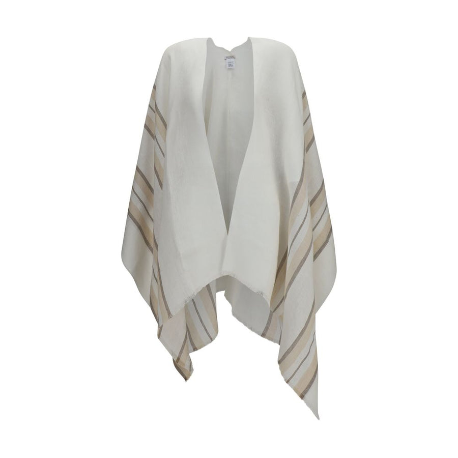 Brunello Cucinelli 96% Linen poncho in beige