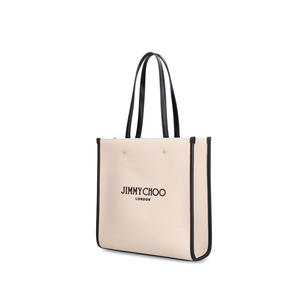 Jimmy Choo 100% Canvas tote bag in beige — view 2