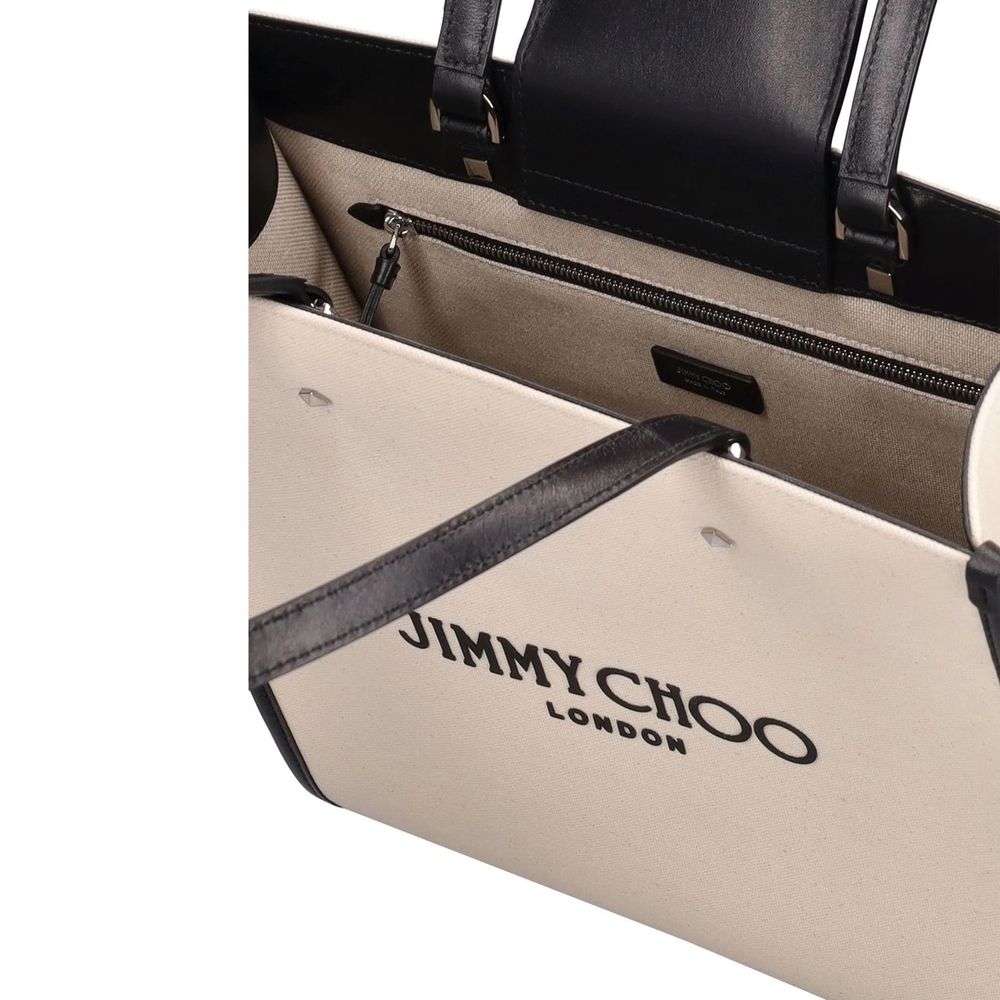Jimmy Choo 100% Canvas tote bag in beige — view 4