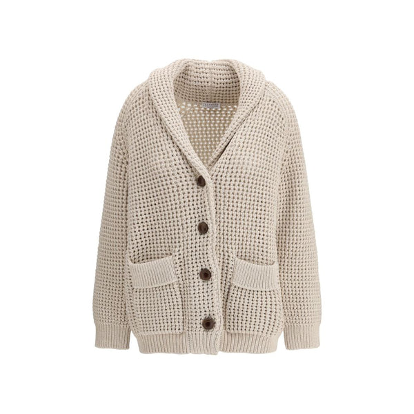 Brunello Cucinelli 76% Cotton 24% Nylon cardigan in beige