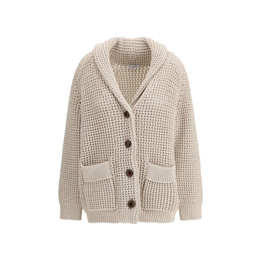 Brunello Cucinelli 76% Cotton 24% Nylon cardigan in beige