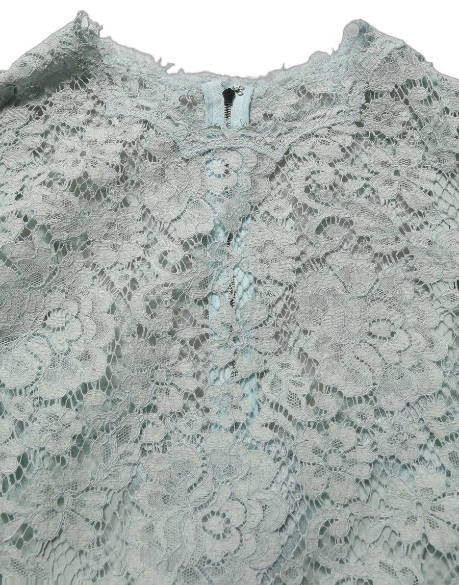 Dolce & Gabbana 51% Cotton 41% Viscose 8% Nylon; Lining: 76% Silk 16% Cotton 4% Elastane 4% Nylon dress in green