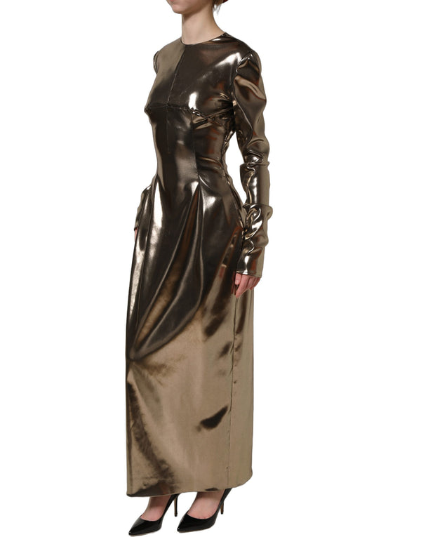 Dolce & Gabbana 75% Polyester dress in gold