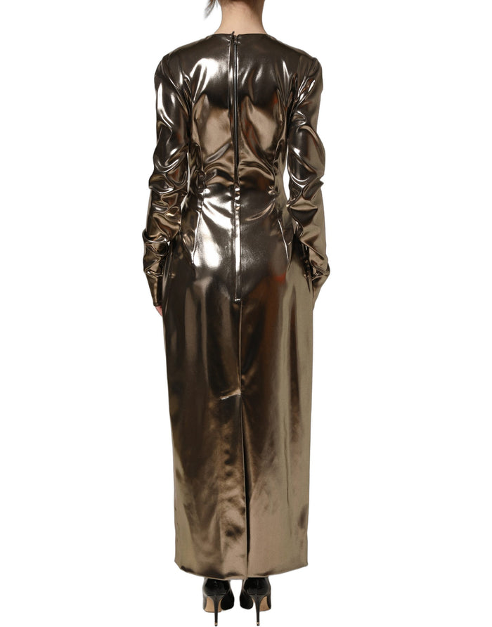 Dolce & Gabbana 75% Polyester dress in gold — view 2