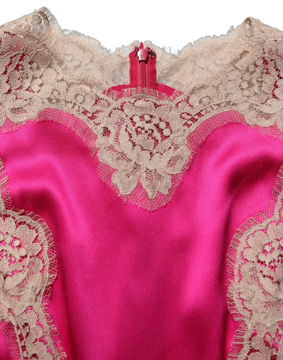 Dolce & Gabbana 94% Silk 6% Elastane dress in pink