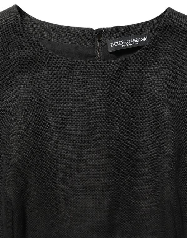 Dolce & Gabbana 40% Flax 33% Cotton 15% Ramie 12% Nylon tunic in black