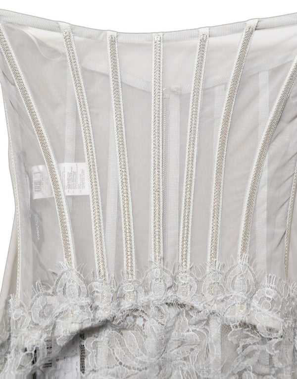 Dolce & Gabbana 50% Polyester 25% Silk 15% Glass 5% Resin 5% PVC dress in gray