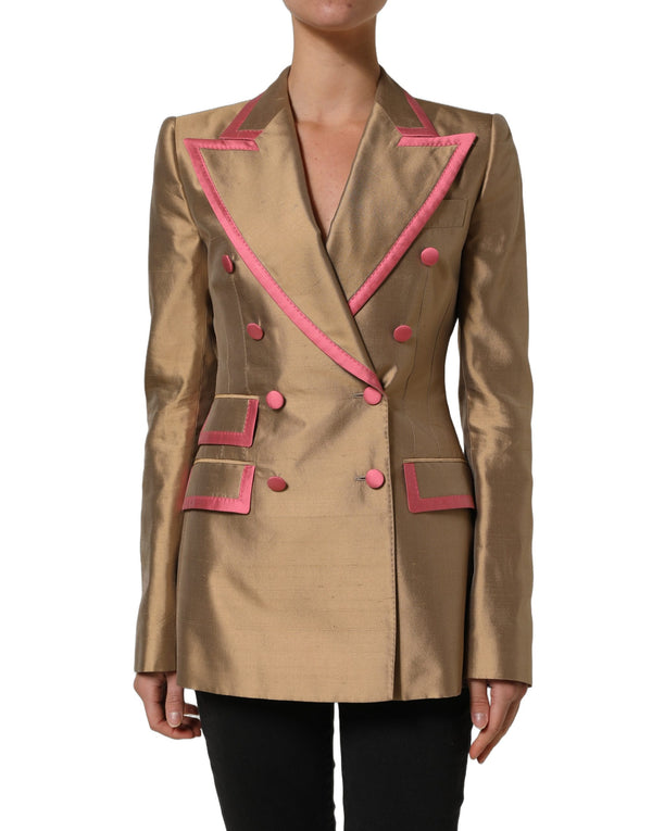 Dolce & Gabbana 100% Silk (external) blazer in gold