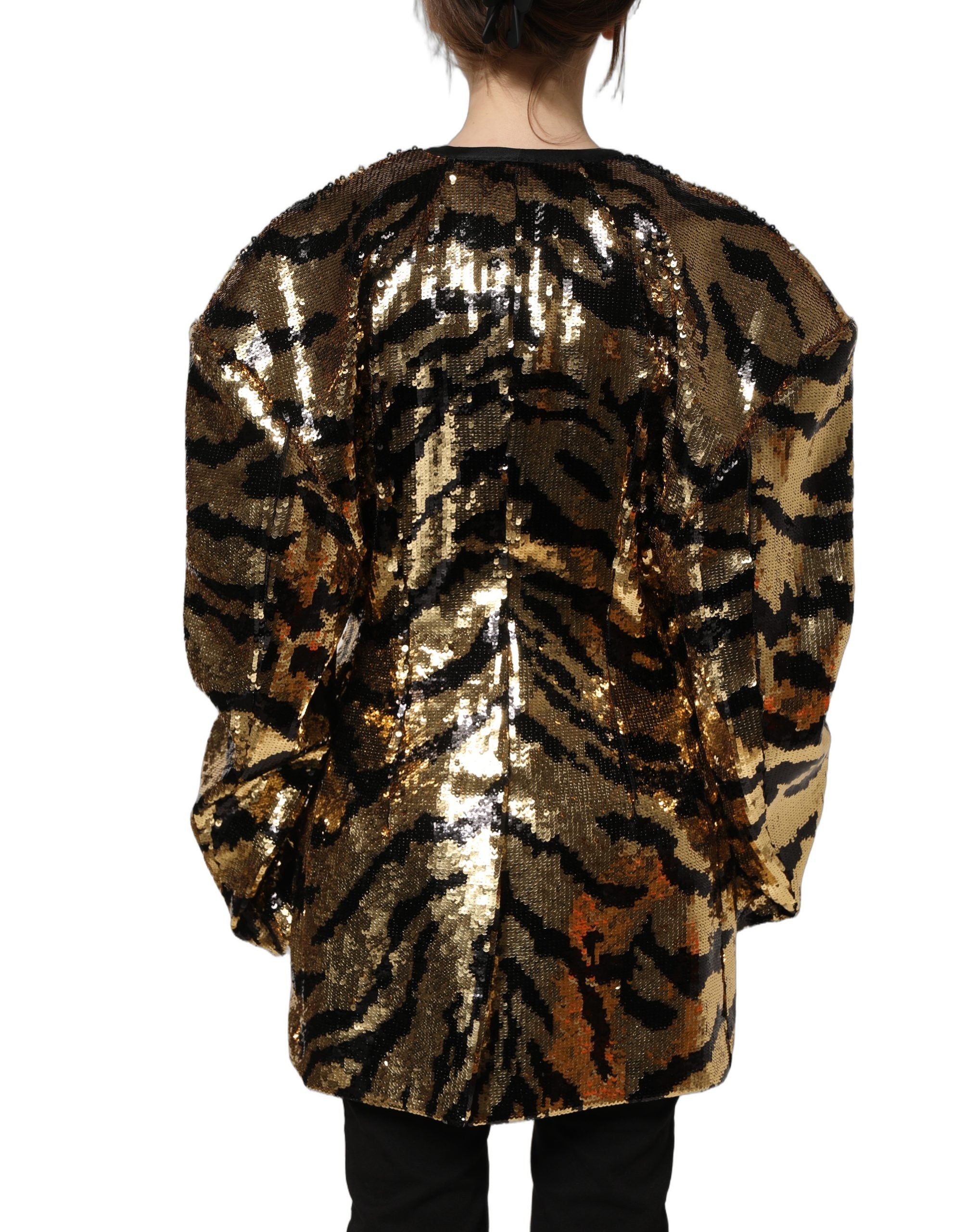 Dolce & Gabbana 88% Polyester blazer in gold — view 4