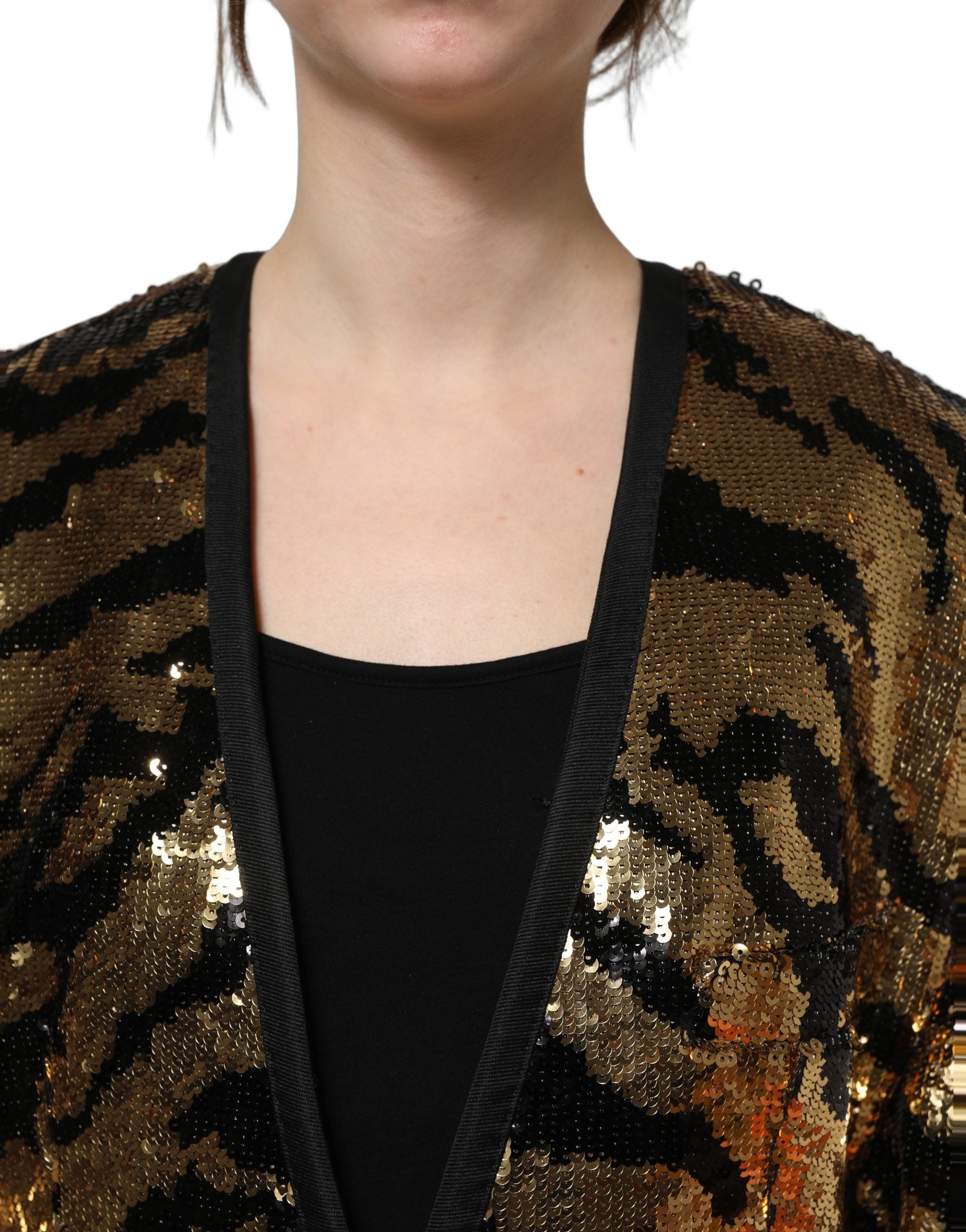 Dolce & Gabbana 88% Polyester blazer in gold — view 5