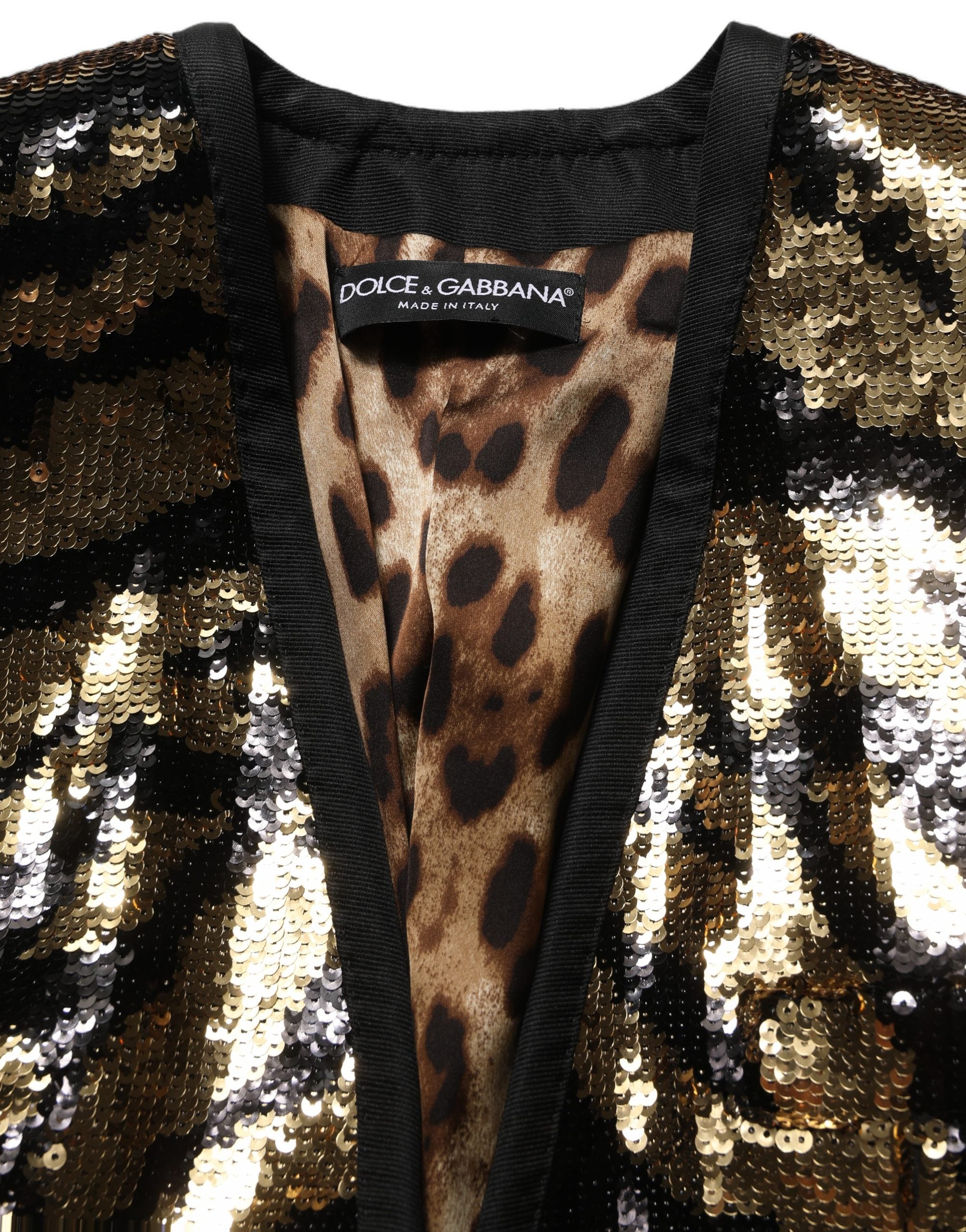 Dolce & Gabbana 88% Polyester blazer in gold — view 6