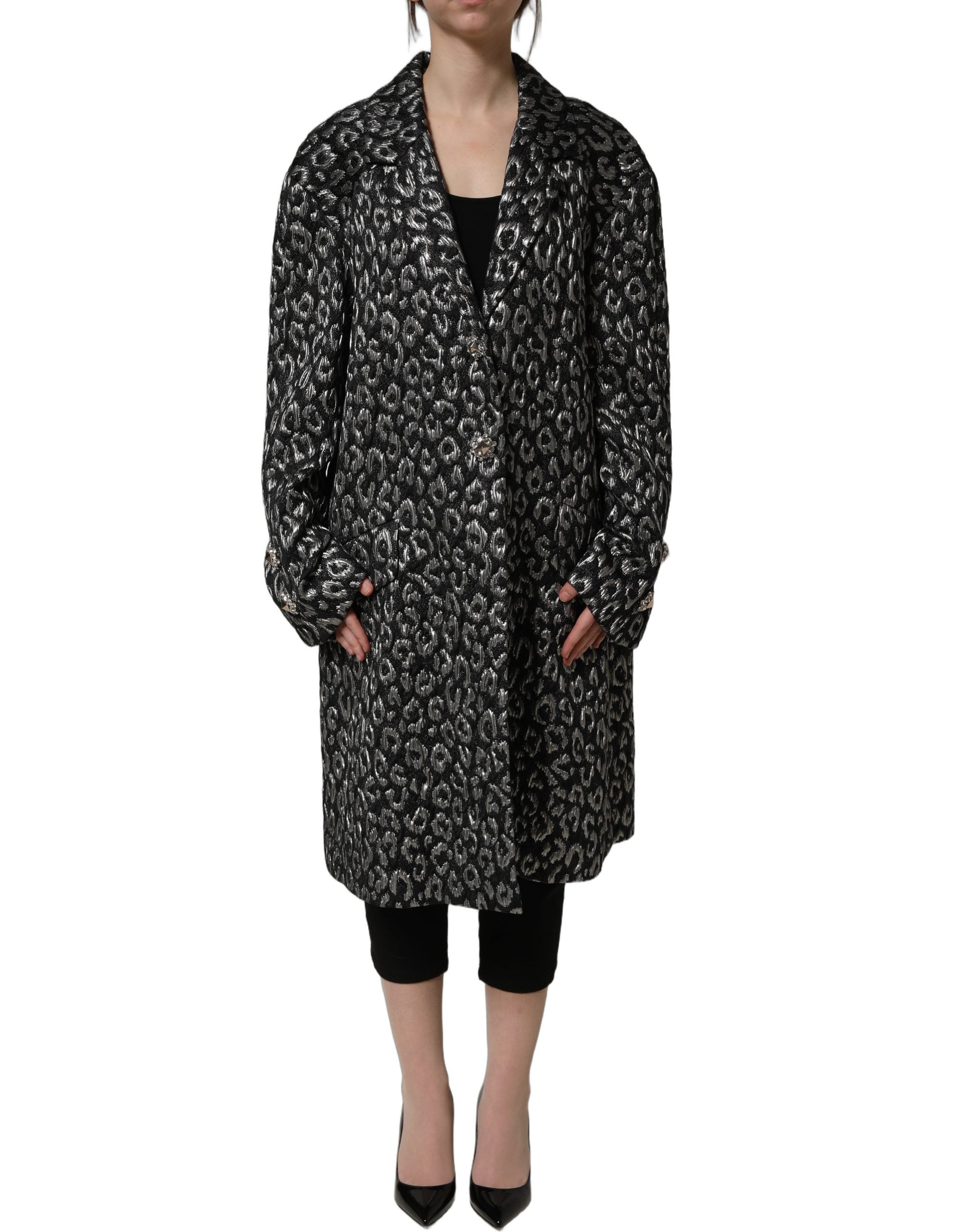 Dolce & Gabbana 53% Polyester coat in black — view 2