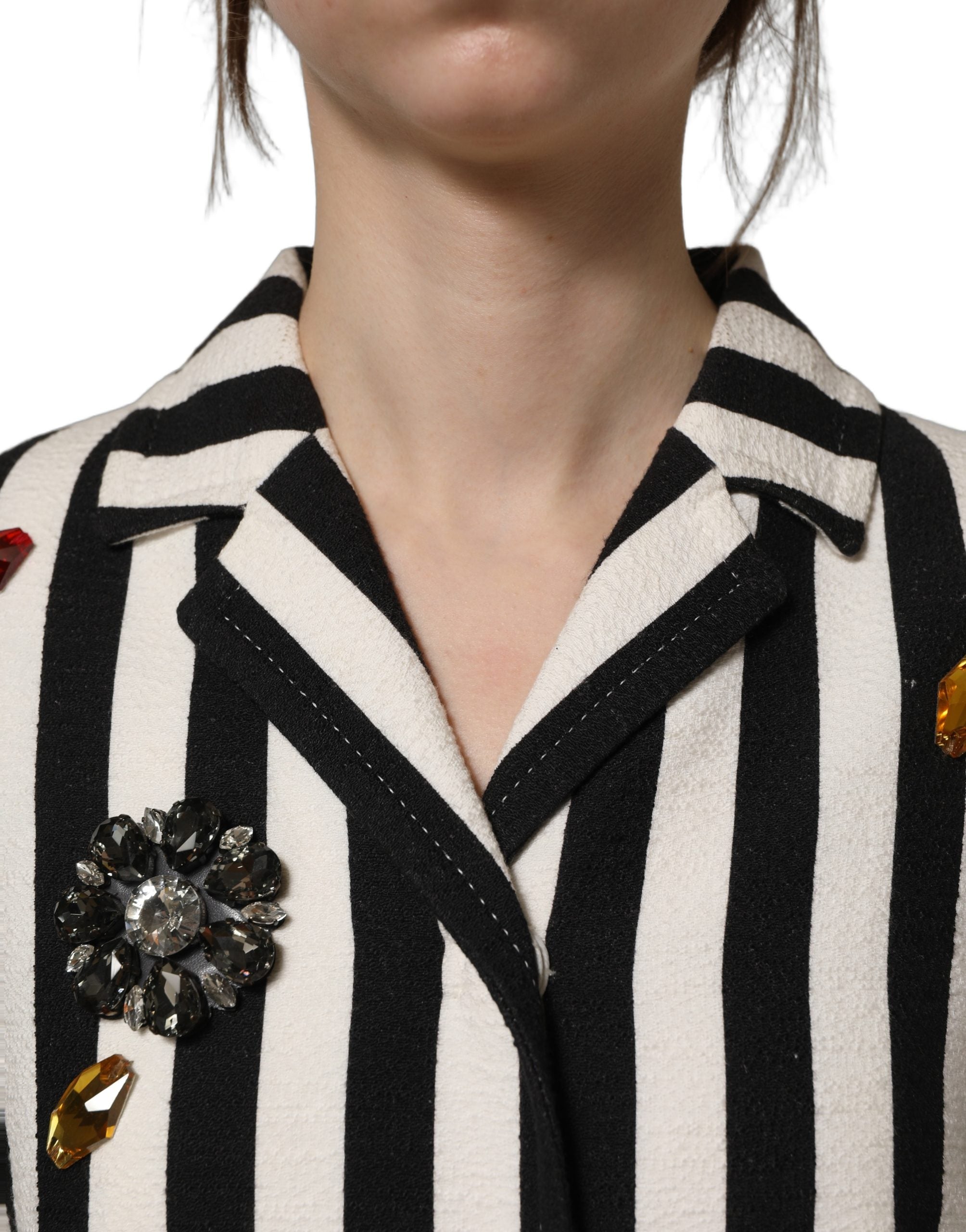 Dolce & Gabbana 70% Cotton 20% Real Crystal 10% Real Brass blazer in black