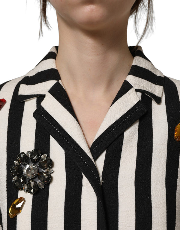 Dolce & Gabbana 70% Cotton 20% Real Crystal 10% Real Brass blazer in black