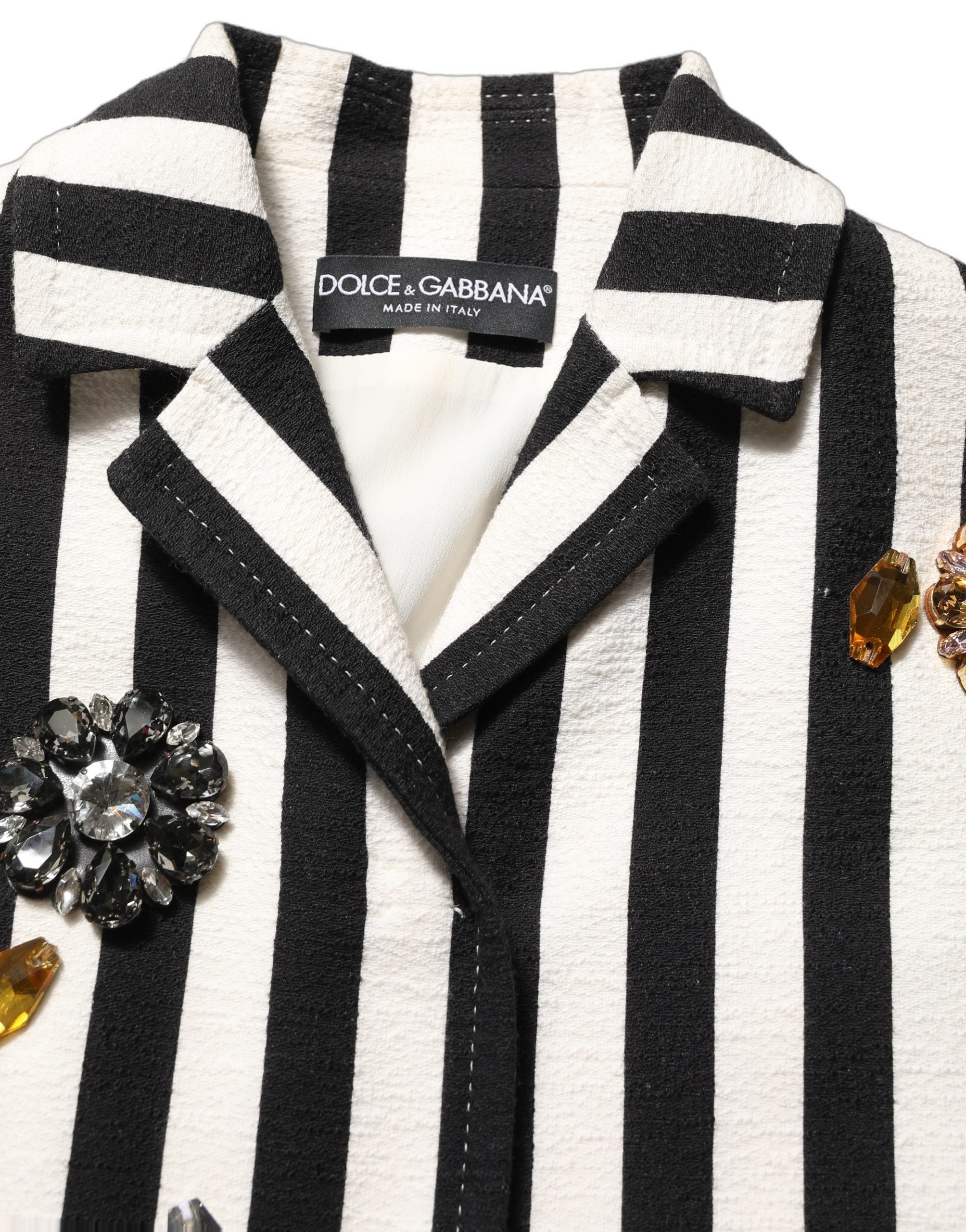 Dolce & Gabbana 70% Cotton 20% Real Crystal 10% Real Brass blazer in black — view 2