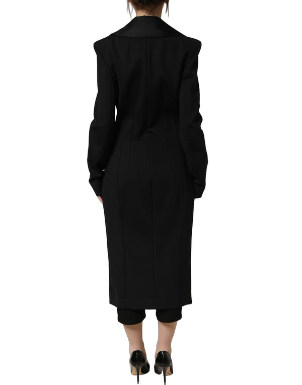 Dolce & Gabbana 68% Nylon 15% Silk 11% Elastane 6% Polyester coat in black