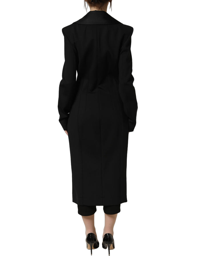 Dolce & Gabbana 68% Nylon 15% Silk 11% Elastane 6% Polyester coat in black