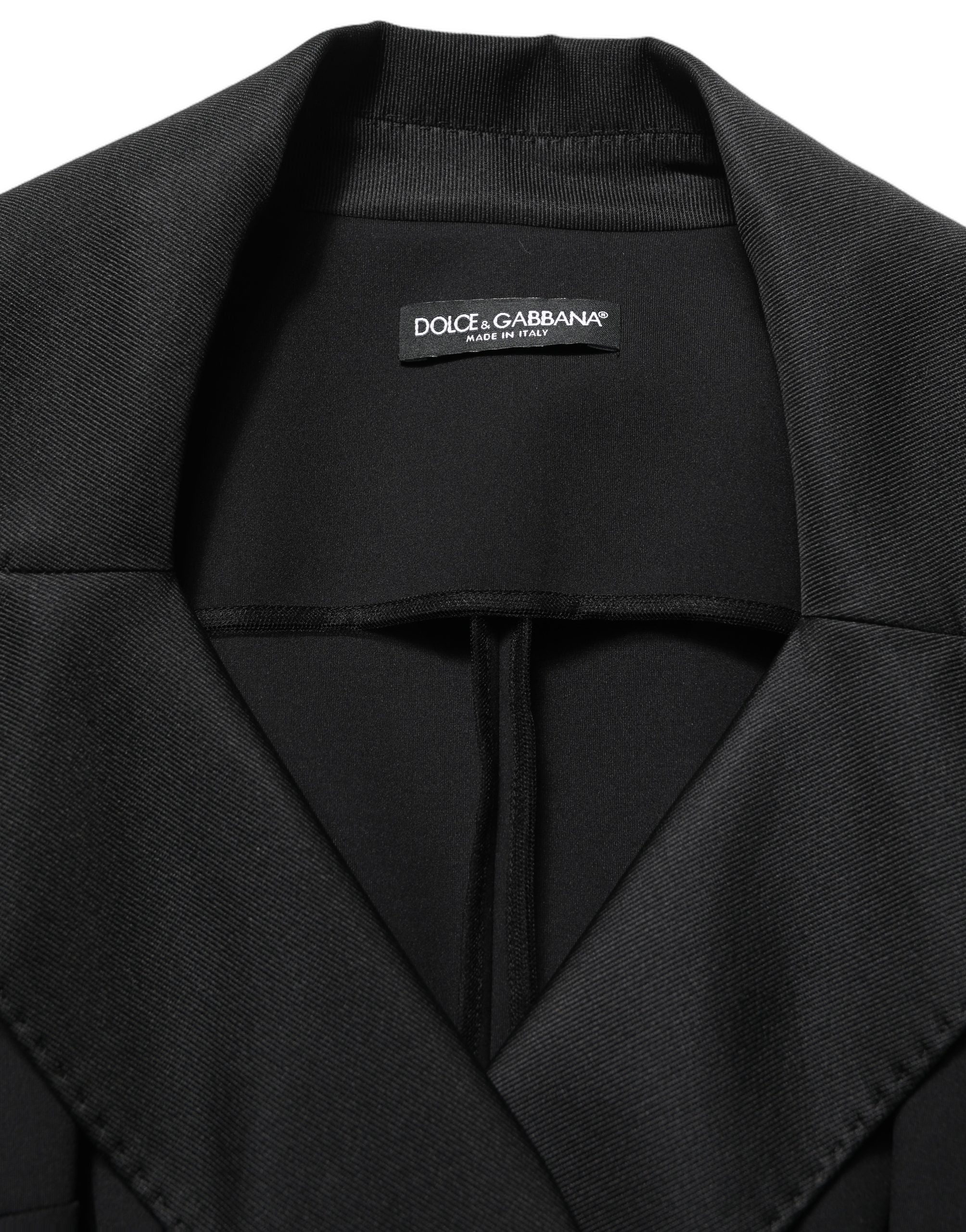 Dolce & Gabbana 68% Nylon 15% Silk 11% Elastane 6% Polyester coat in black — view 2