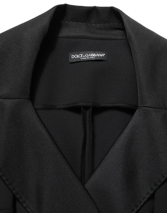 Dolce & Gabbana 68% Nylon 15% Silk 11% Elastane 6% Polyester coat in black — view 2