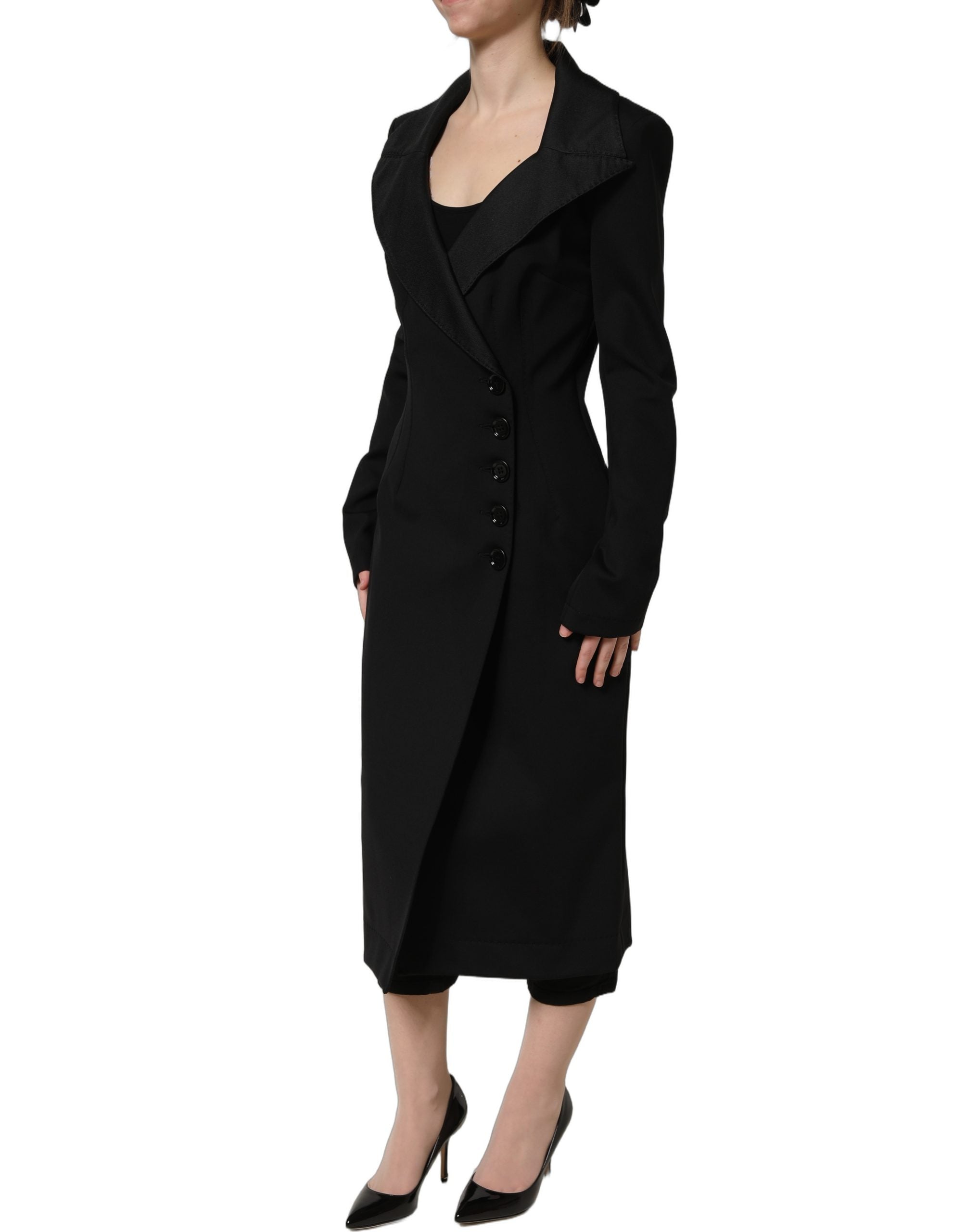 Dolce & Gabbana 68% Nylon 15% Silk 11% Elastane 6% Polyester coat in black — view 6