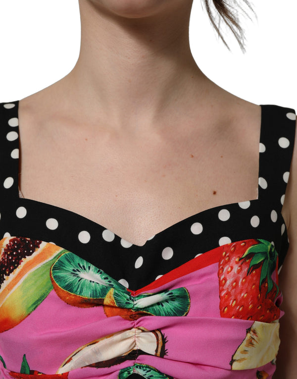 Dolce & Gabbana 95% Silk bustier top in multicolor