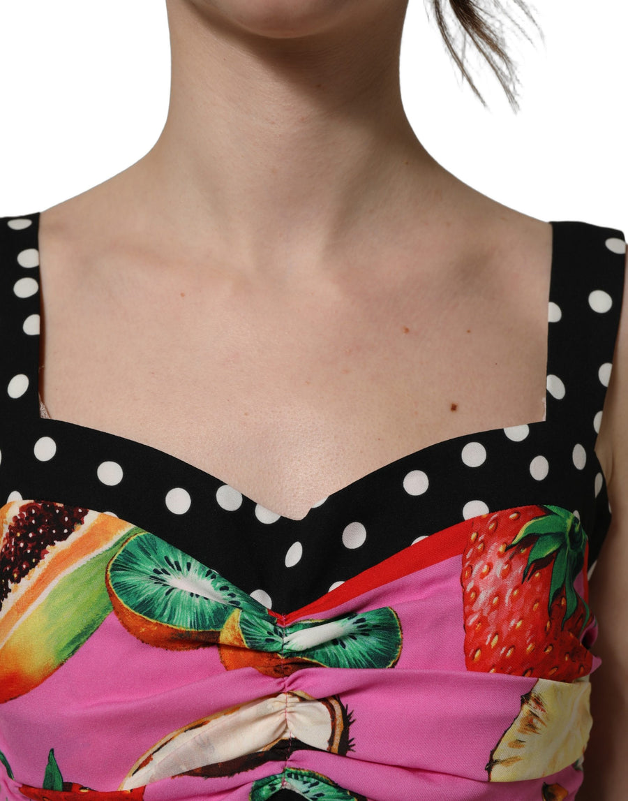 Dolce & Gabbana 95% Silk bustier top in multicolor