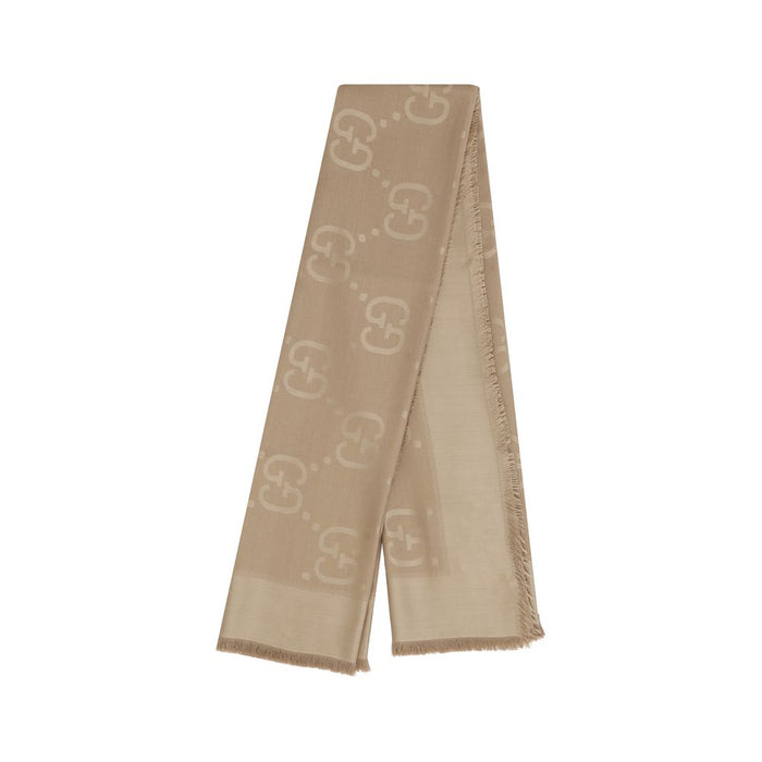 Gucci 50% Wool Ovis Aries scarf in brown — view 2