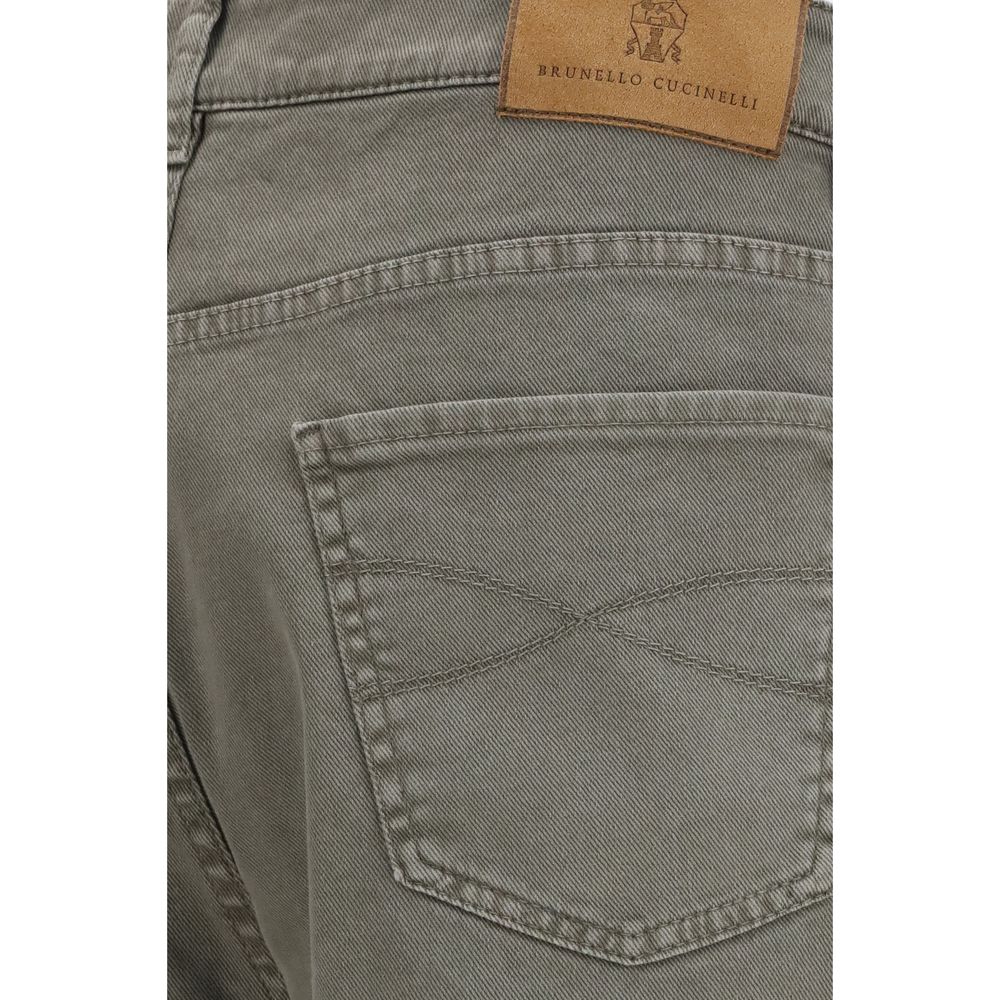 Brunello Cucinelli 99% Cotton jeans in gray — view 3