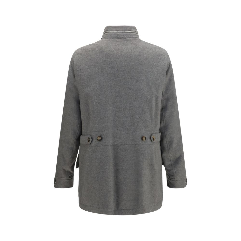 Brunello Cucinelli 100% Cashmere coat in gray — view 2
