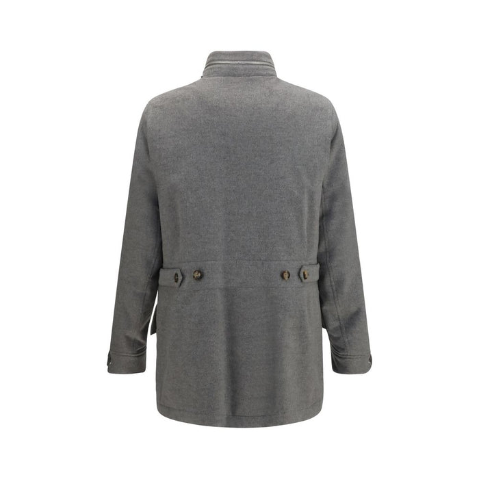 Brunello Cucinelli 100% Cashmere coat in gray — view 2