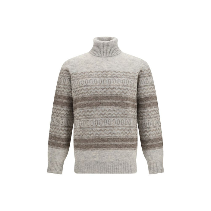 Brunello Cucinelli 55% Alpaca Vicugna Pacos sweater in gray