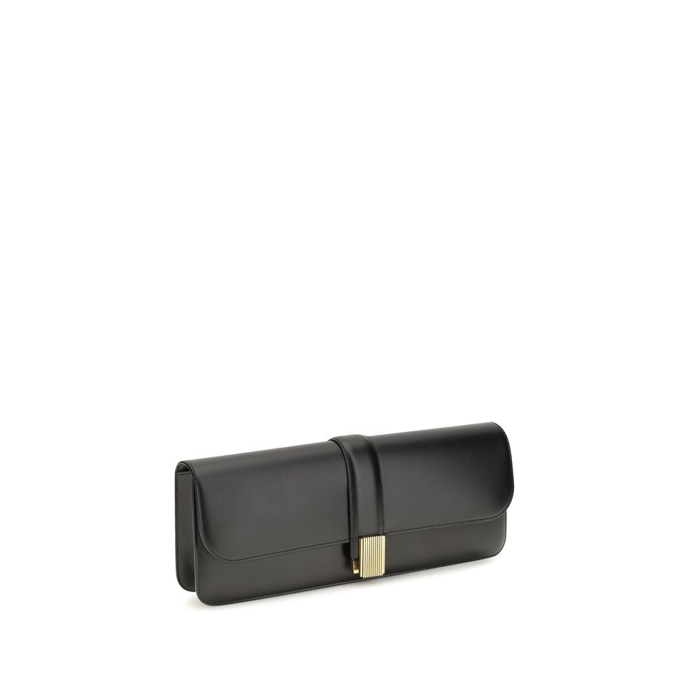 Khaite 100% Calf Leather Bos Taurus clutch in black — view 2