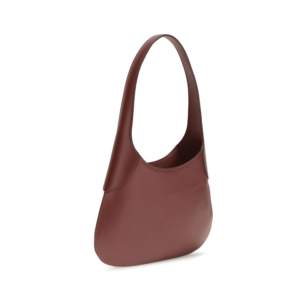Khaite 100% Calf Leather Bos Taurus shoulder bag in bordeaux — view 3