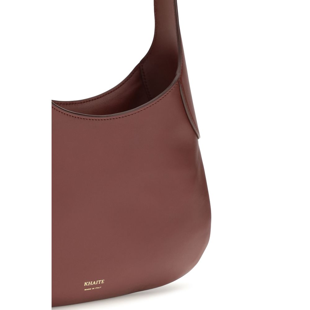 Khaite 100% Calf Leather Bos Taurus shoulder bag in bordeaux — view 4